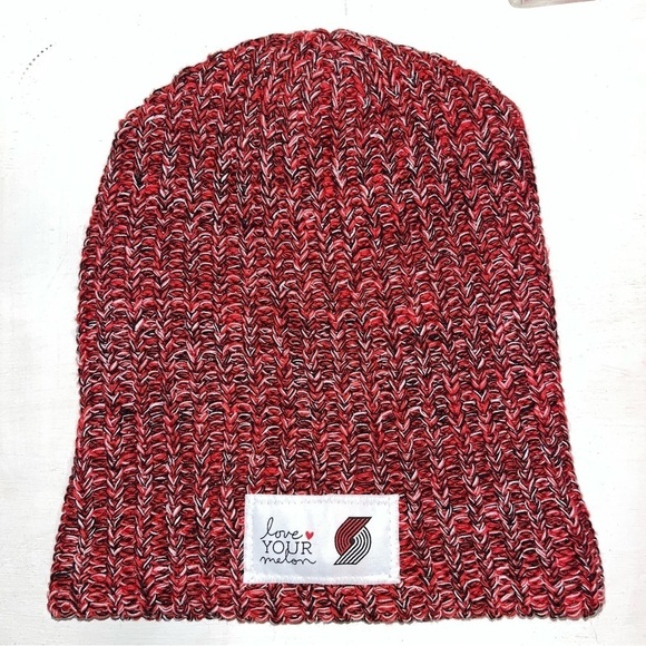 Love Your Melon LYM Red and Black Portland Trailblazers Knit Beanie - Picture 1 of 3